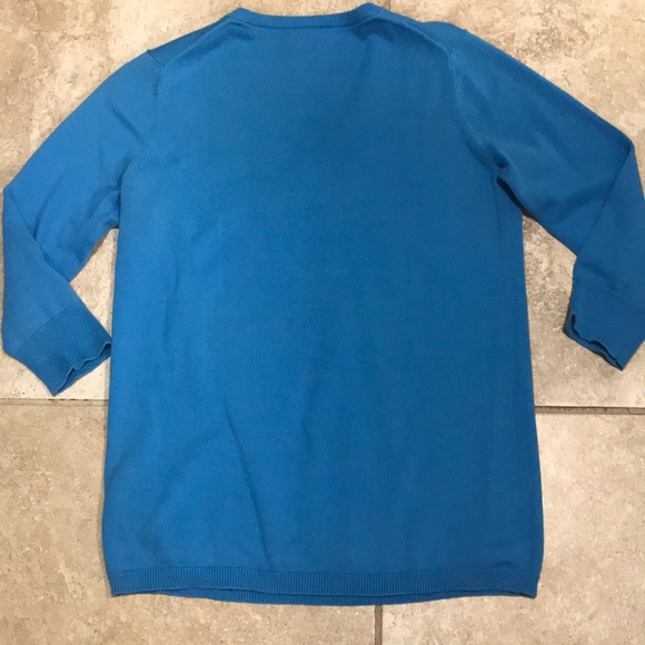 EUC! Lacoste blue 3/4 sleeve sweater. Size 40 which is equivalent to a medium. - Picture 6 of 6